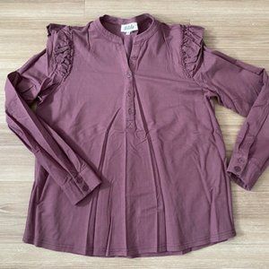 LISTICLE WOMEN'S DECORATIVE LONG SLEEVE SHIRT TOP